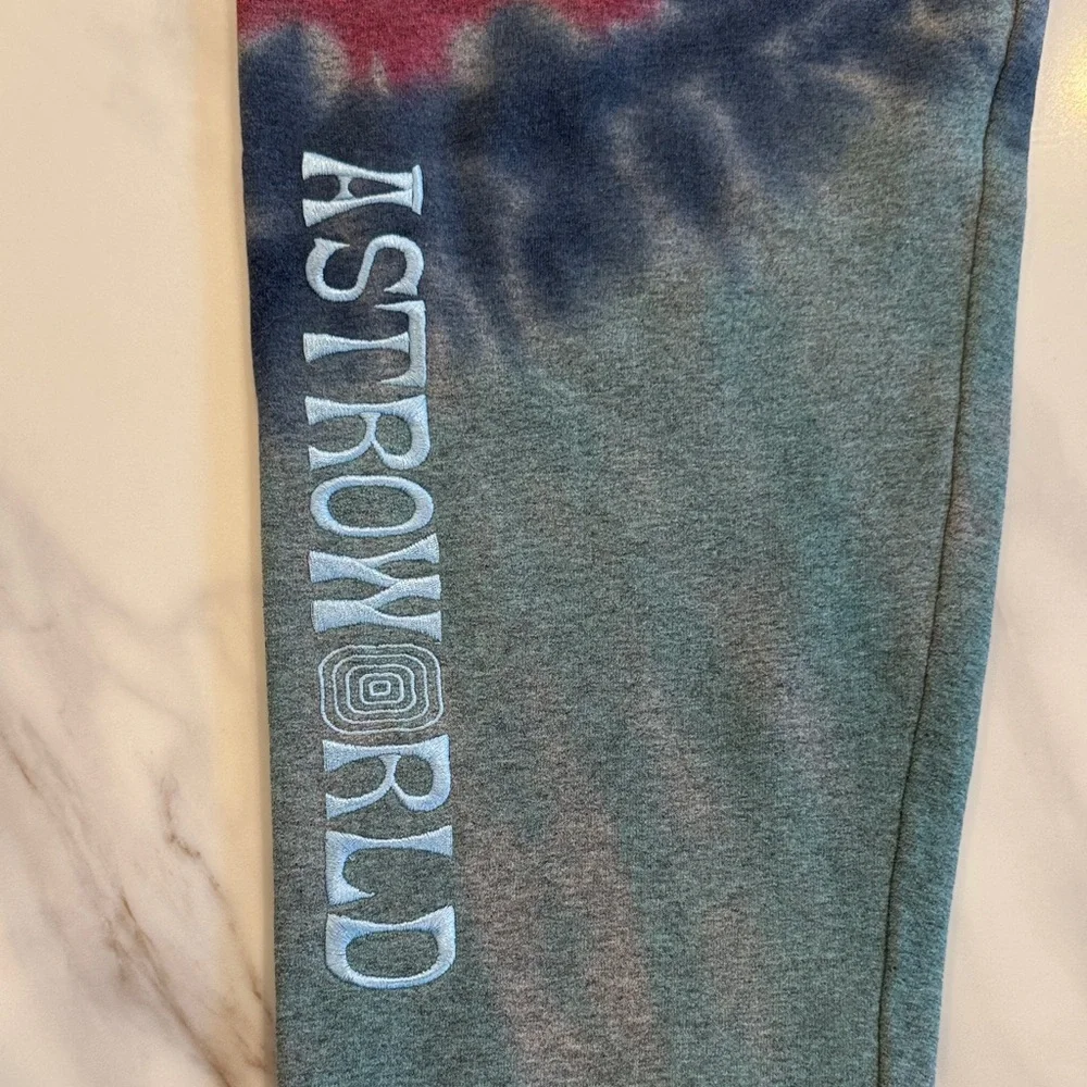 Travis Scott Astroworld Tie-Dye Men's Joggers - Red and Blue L